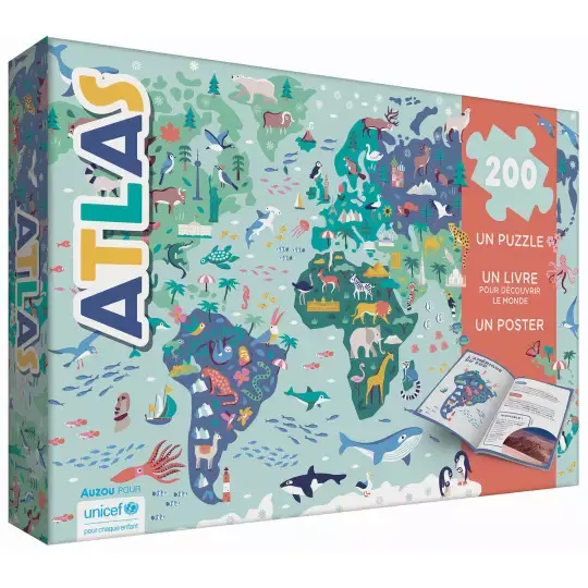 ATLAS : UN PUZZLE - UN LIVRE - UN POSTER