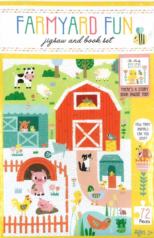 PUZZLE AND BOOK BOX FARMYARD FUN