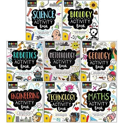 STEM Starters for Kids 8 Activity Books Collection Set - Science Robotics Geology Technology Biology Meteorology Engineering Maths