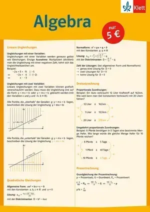 Mathematik auf einen Blick: Algebra