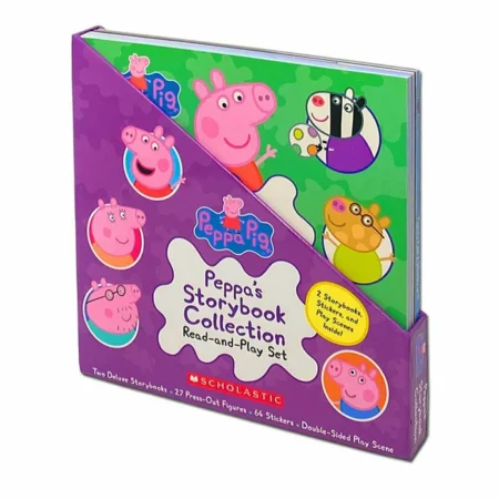 Peppa Pig Storybook Collection Read and Play Set includes 2 Storybooks Stickers and Play Scenes Inside!