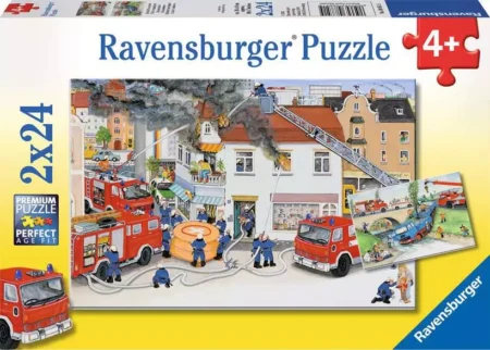 Kinderpuzzle 2x24 Teile - Bei der Feuerwehr