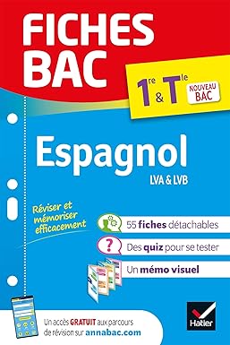 Fiches bac - Espagnol 1re/Tle - Bac 2026: tout le programme en fiches de révision détachables