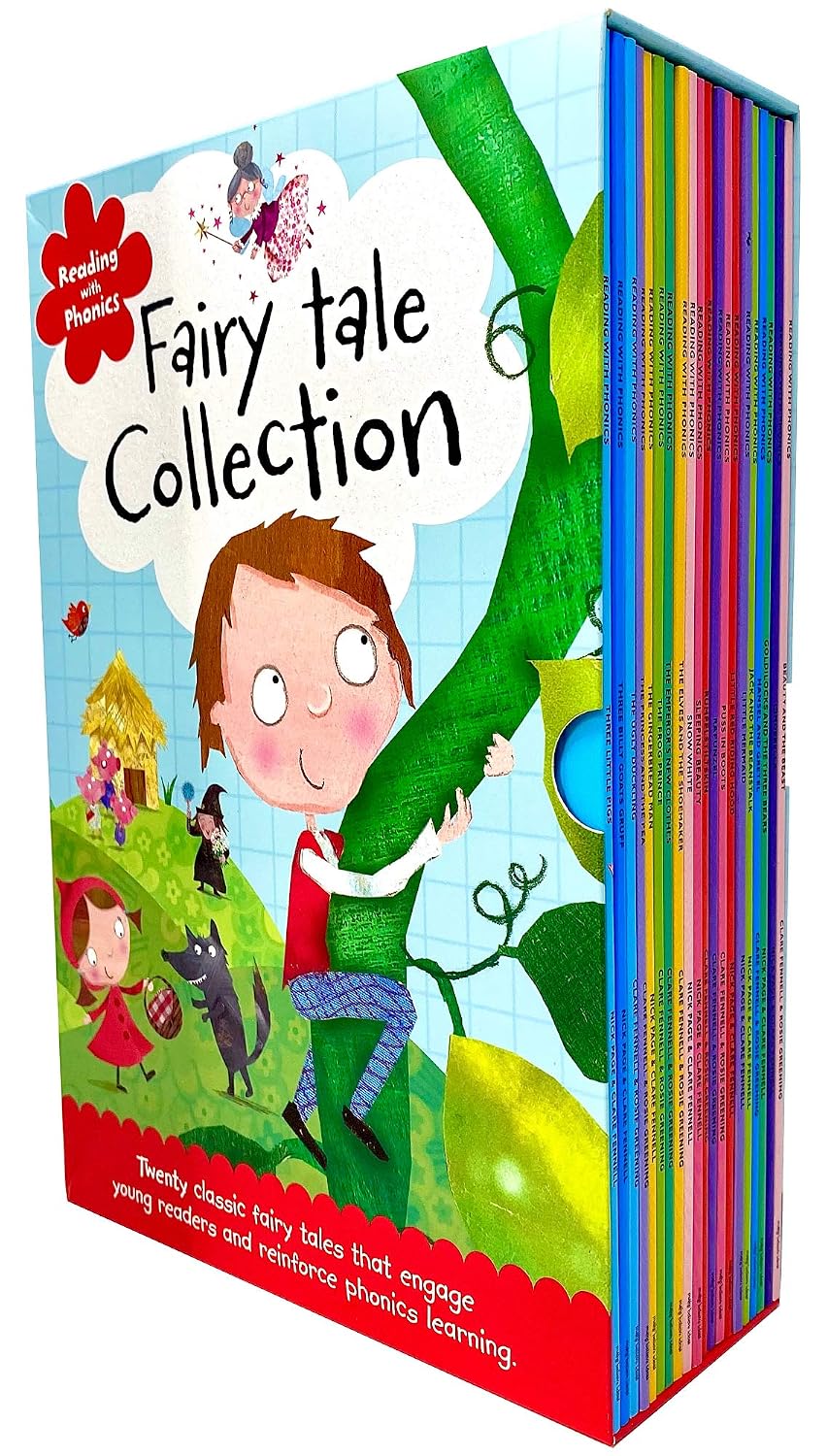 Reading with Phonics Fairy Tale Collection 20 Books Box Set (Beauty and the Beast, Cinderella, Little Mermaid, Puss in Boots, Snow White, Three Little Pigs & MORE!)