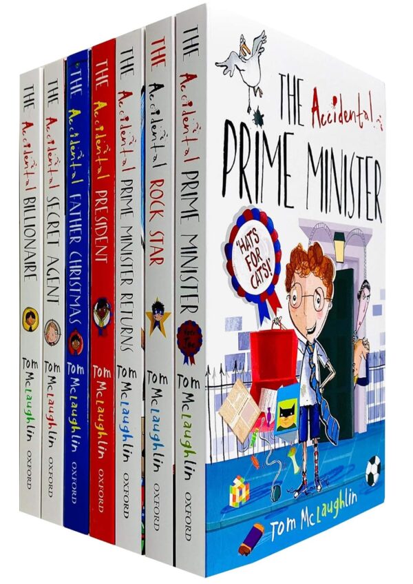 The Accidental Series 7 Books Collection Set by Tom McLaughlin (Accidental Prime Minister, Rock Star, Prime Minister Returns, President, Father Christmas, Secret Agent &amp; Billionaire)